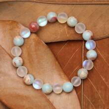 1pc Handmade Natural Stone Beaded Bracelet, Suitable For Everyday Wear