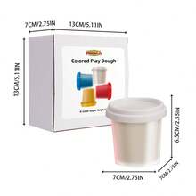 Bộ đồ chơi đất nặn cho trẻ em với 4 cốc màu, đất sét mềm tạo hình, bộ đồ chơi thủ công sáng tạo tự làm để tạo hình vui nhộn, lý tưởng cho các hoạt động nghệ thuật và thủ công - 4 cốc đất sét màu - Xem 3