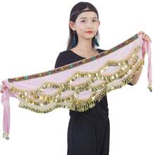 舞蹈服裝腹舞亮片流蘇裙,時尚的肚皮舞腰帶裙子