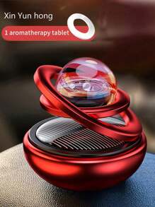 1pc Solar Powered Rotating Car Perfume Holder With 1 Piece Solid Cologne Fragrance Refill