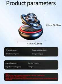 1pc Solar Powered Rotating Car Perfume Holder With 1 Piece Solid Cologne Fragrance Refill