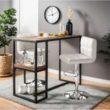 Thanksgiving Promotion Set Of 4 Adjustable Height Leather Bar Stool - White - View 3