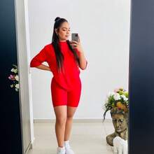 Conjunto Biker Oversize Rojo Unitalla 3-7 - Rojo - Ver 2