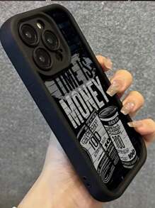 Apple 1pc Black High Quality Bamboo Dollar Design Full Cover Phone Case Compatible With Iphone 16 Pro Max/16 Pro/16/15 Pro Max/15 Pro/15/14/13/12/11/13 Pro Max/14 Pro Waterproof Shockproof Anti-Fall Scratch Resistant