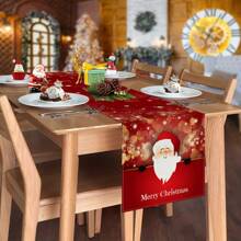 Santa Claus Table Runner, Christmas Party Dining Table Cloth Decoration, Christmas Gift