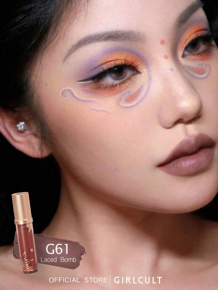 GIRLCULT Love Whisper Matte Lip Stain #G61 Laced Bomb|Matte Foundation With Faint Shimmer| Soft Matte Lip Cream, Lightweight Liquid Lipstick|Long Lasting Full Coverage,GIFT - G61 Laced Bomb - 查看 1