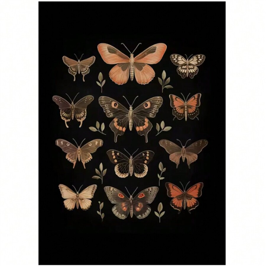 3pcs Vintage Dark Academia Moths Victorian Gothic Insect Illustration