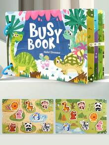 Early Education Busy Book Quiet Busybook Alphabet Number Cognitive Puzzle Repeated Paste Book Educational Toys, Preschool Learning Activity Book - Touch Training Hand-Eye Coordination Toys - Suitable For Children's Cognitive Enlightenment Development Brain Hand Tear Paste Book Early Education Magic Sticker Early Education Book,Montessori Quiet Preschool Learning Toys, Sensory Books Toddler Learning Activity Books, - Multicolor - View 12