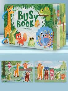 Early Education Busy Book Quiet Busybook Alphabet Number Cognitive Puzzle Repeated Paste Book Educational Toys, Preschool Learning Activity Book - Touch Training Hand-Eye Coordination Toys - Suitable For Children's Cognitive Enlightenment Development Brain Hand Tear Paste Book Early Education Magic Sticker Early Education Book,Montessori Quiet Preschool Learning Toys, Sensory Books Toddler Learning Activity Books, - Multicolor - View 8