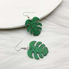 1 Cặp Hoa tai hình lá, Trang sức Acrylic phong cách Bohemian, Hoa tai thời trang ngày lễ - Nhiều màu - Xem 2