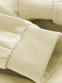 Cute Sunshine Young Girl Floral Graphic Print Round Neck Sweatshirt, New Autumn Winter Collection - Apricot - View 5