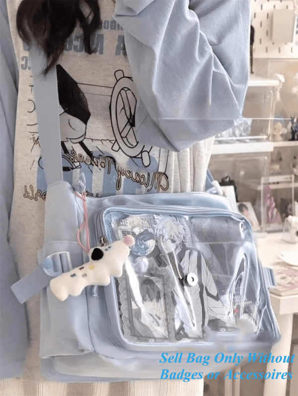 New 2024 Kawaii Itabag Women Messenger Bag, School Girls Transparent Book Crossbody Bags, Women Contrast Clear Ita Bag Cover Shoulder, Street & Japanese Style Women Bag