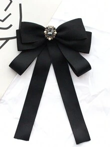 1 件领带、女士小香水款式、大蝴蝶结、黑色哑光珍珠、多功能丝带、别针、女士学院风格配饰、胸针情人节情人节礼服配饰衣服别针包饰学校学院办公室配饰衬衫夹克珠宝圣诞节万圣节衣服别针有趣可爱的教师礼物 - 黑色 - 查看 5