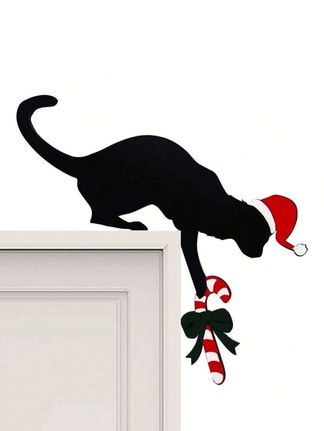 1pc Charming Dog Shape Christmas Door Corner Decoration Rustic Faux