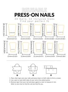 24片Y2K白色法式美甲假指甲，带3D金属十字架和蛇形装饰，镶嵌水钻，完美适配亚克力指甲，包含1片果冻胶和1把指甲锉，适合女性和女孩日常、节日、派对美甲DIY。 - 彩色 - 查看 5