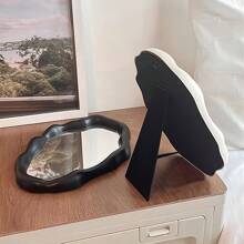 1pc Asymmetrical Aesthetic Tabletop Makeup Mirror, Adjustable Plastic Vanity Mirror With Glass Surface For Office, Bathroom & Bedroom, No Electricity Needed Best Home Decor Back To School Room Decor School Supplies