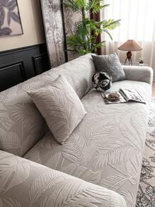 1 pièce Housse de canapé extensible unicolore, housse de siège en jacquard moelleux et tout-en-un, anti-rayures, anti-dérapante, lavable, résistante à la décoloration, sans peluche, convient pour 1/2/3/4/5 places de salon