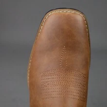 Herren Retro bestickte Outdoor Chelsea Knöchel Stiefel, dicke Sohle quadratische Zehenkappe Klotz Absatz Western Stil Chelsea Stiefel, einfaches & modisches vielseitiges Slip-On Design