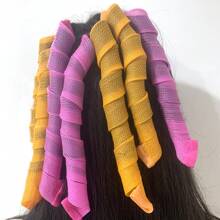 10/18/40 Peças Rolos de Cabelo Espirais Sem Calor para Cabelos Longos, Rolos de Cabelo Mágicos Sem Calor de 22 polegadas/55 cm (Rosa-Laranja), Rolos de Cabelo, Cachos Sem Calor, Enrolador de Cabelo, Produtos e Acessórios de Cabelo para Barbearia, Salão de Beleza, Volta às Aulas, Escova de Cabelo Encaracolado, Rolos, Produtos para Cabelo Encaracolado, Enrolador de Cabelo, Produtos para Cabelo Encaracolado