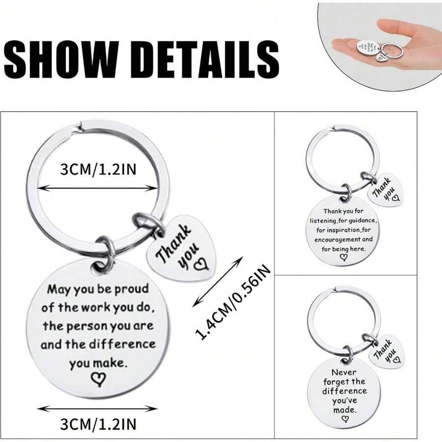 25 Pcs Thank You Gifts Keychain Appreciation Gifts Keychain For