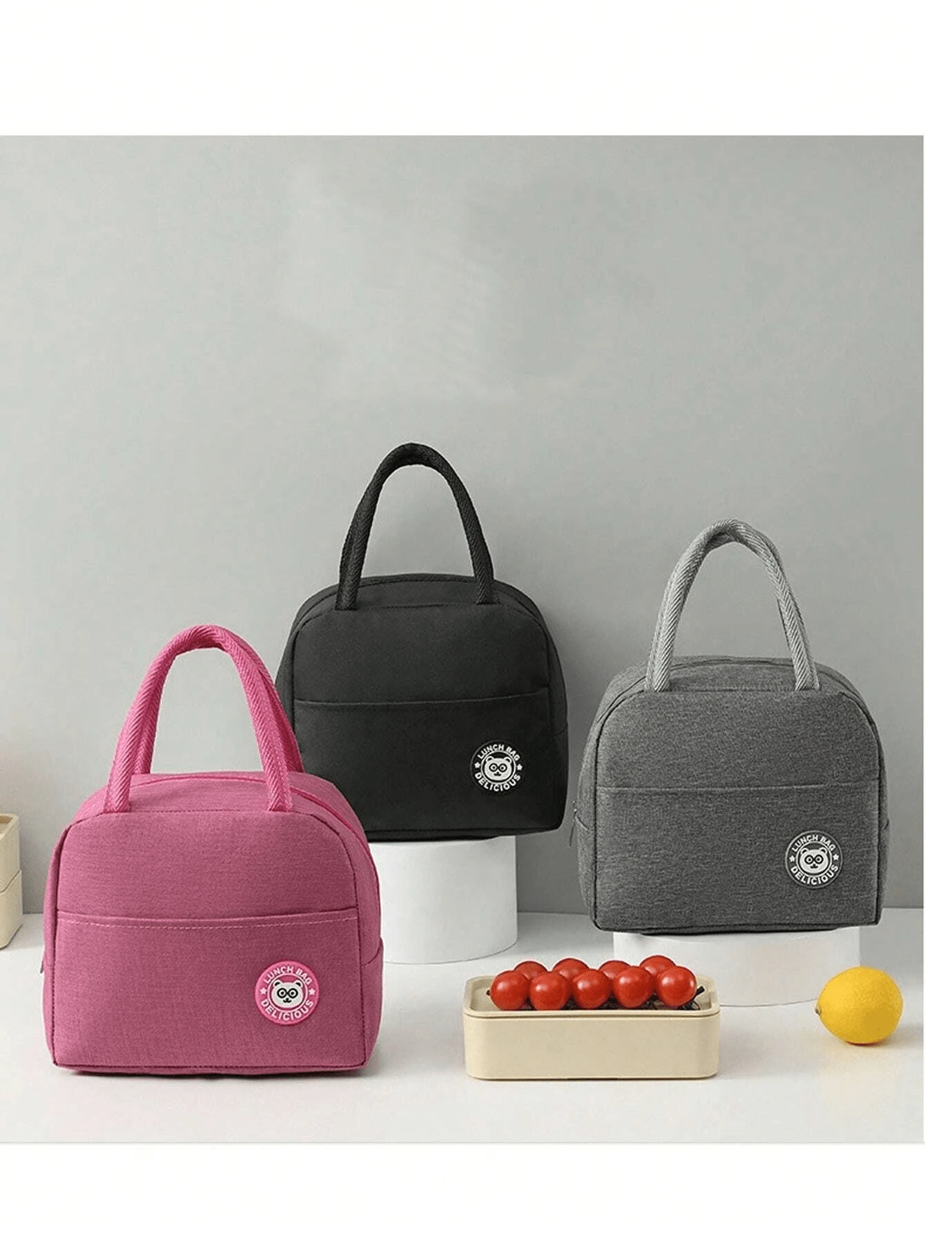 1 件装保温便当袋便携式塑料袋午餐盒午餐袋带午餐袋工作和学校午餐盒袋铝箔、储物、厨房收纳袋 - 彩色 - 查看 1