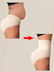 1 pezzo Pantaloncini modellanti vita alta senza cuciture, biancheria intima modellante, contenitiva per addome, di sollevamento glutei, guaina modellante per donna, biancheria intima donna, contenitiva, per pancia piatta - Albicocca - Visualizzare 8