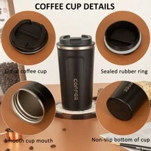 1 件不锈钢真空保温瓶、咖啡杯、高品质便携式水瓶，适合户外露营、旅行、运动，男女皆宜 - 彩色 - 查看 2