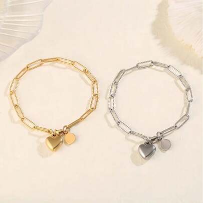 新款纯银爱心手链，女士款，时尚复古