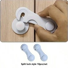 5/10packs Cabinet Locks, For Drawer, Fridge, Washing Machine, Dish Chair, Cupboard, Closet, Oven, Trash Can, No Adhesive Adjustable Multi-Purpose Lock Buckle, White