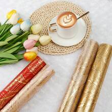 Khăn trải bàn màu vàng thanh lịch có in hình lá vàng, thích hợp cho gia đình, nhà bếp, phòng khách, bàn ăn, dã ngoại ngoài trời ở nông thôn, tiệc nướng và trang trí ngày lễ - Vàng - Xem 3