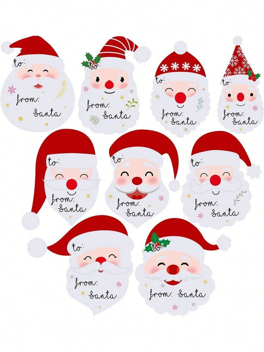 45 miếng dán nhãn ông già Noel, miếng dán nhãn ông già Noel, miếng dán niêm phong quà tặng Giáng sinh, miếng dán gói quà Giáng sinh, thích hợp cho Giáng sinh, quà tặng tiệc ngày lễ - Nhiều màu - Xem 1