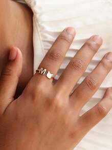 1 pieza Anillo con inicial personalizada, Anillo en forma de garra de gato lindo, regalo para ella, anillo ajustable abierto de acero inoxidable, anillo para el dedo, regalo para amantes de las mascotas, regalo conmemorativo de mascotas, regalo de San Valentín