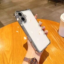 Hadaasi 1个玫瑰金电镀TPU气囊透明硅胶软边极简高端防摔全包男女通用保护壳，防尘加固边角，奢华手机壳，兼容苹果17 Pro/17 Pro Max/17 Air/17、S26 Ultra/S26 Plus/S26/S26 Edge，兼容红米，兼容荣耀400/400 Pro/400 Lite，国际版，非国内版 - 玫瑰金 - 查看 7