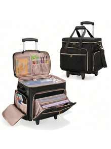 Rolling Teacher Bag With Wheels, Teacher Tote Bag With Detachable Trolley, Wh... - 1 - View 1
