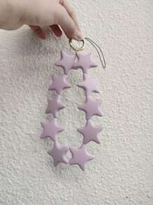 1pc Colorful Silicone Star Shaped Fashion Accessory, Bag Pendant, Car Decor, Keychain, Mobile Phone Chain For Women Gifts For Mother, Family, Friends, Birthday, Holiday Phone Charm