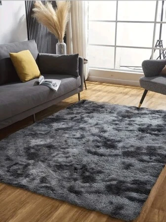 1 pezzo Tappeto da camera da letto o soggiorno in peluche soffice, tappeto in peluche super morbido con effetto tie-dye, tappeto moderno in pile lungo e leggero per la decorazione della casa