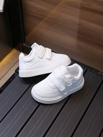 1 Pair Kids Daily Casual Minimalist Sport Shoes, Soft Bottom Comfortable Toddler Walking Shoes, Baby/Infant White Sneakers