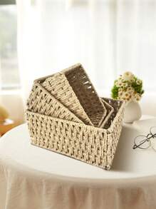 Cestino intrecciato da cucina, cestino intrecciato in corda di carta non foderato, adatto per soggiorno, camera da letto, contenitore giocattoli per bambini, cestino da tavolo, cucina, accessori da cucina, utensili da cucina, organizer da cucina, organizer per il trucco, articoli da matrimonio, decorazioni floreali, accessori per la casa, tavolo, decorazioni per la casa, organizzazione e stoccaggio per la casa, decorazione per la stanza, decorazione camera da letto, cestini intrecciati boho geometrici, portavasi in legno e rattan, supporti per piante naturali misti in corda per spazi esterni con atmosfera costiera
