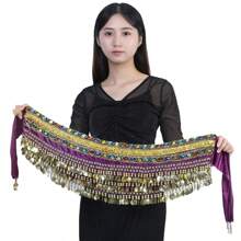 Outfits Belly Dance Glitter Sequins Tassel Skirts, Fashionable Dancing Waist Belt Skirts For Bellydance