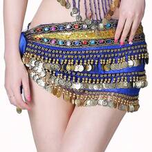 Outfits Belly Dance Glitter Sequins Tassel Skirts, Fashionable Dancing Waist Belt Skirts For Bellydance