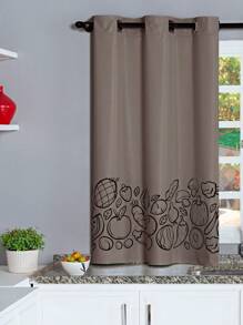 Printed PVC Blackout Curtain For Kitchen 2.20m X 1.30m - Màu Khaki - Xem 2