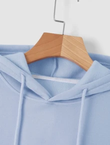 Cropped Moletom Confortável De Qualidade - Azul bebê - Visão 3