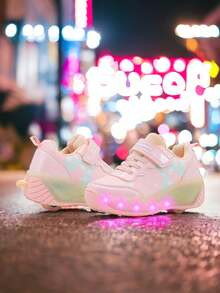 Tenis Patín Retractil Para Niña Bubble Gummers Con Luces Siena Rosa 17-23 - Rosa - Ver 1