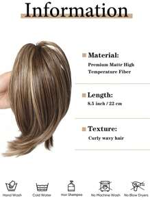 Messy Flully Straight Bun Hair Piece Synthetic Claw Clip In Short Ponytail Extension For Women, Halloween - Piano Color - View 4