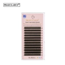 12 rzędów PRAECLARUS Volvet V Typ indywidualne przedłużanie rzęs, grubość 0,07 mm Ręcznie robione materiały najwyższej jakości Naturalne miękkie jasne norek w kształcie litery V Przedłużanie rzęs - Czarne - Zobacz 15