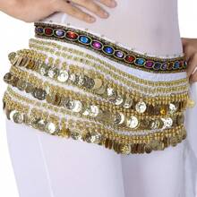 Outfits Belly Dance Glitter Sequins Tassel Skirts, Fashionable Dancing Waist Belt Skirts For Bellydance - Multicolor - View 13