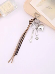 1 件创意多色编织绳心形钥匙扣吊坠 - 彩色 - 查看 4