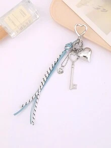 1 件创意多色编织绳心形钥匙扣吊坠 - 彩色 - 查看 8