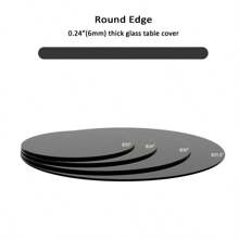 Tapa de mesa redonda de vidrio templado de 30 pulgadas, vidrio negro de 1/4 pulgada de espesor con borde pulido redondo - Negro + vidrio templado como en la imagen - Ver 7