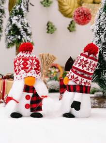 1 Pc Thanksgiving Fur Ball Hat Penguin Dwarf Holding Shovel Broom Gnome Dwarf Decoration Couple Christmas Decoration Supplies Christmas Snowman Ornaments Christmas Knitted Hat Rudolph Decoration. Cloth Decoration Living Room Restaurant Desktop Festive Atmosphere Ornaments Home Decoration Best Gifts Birthday Christmas Decorations Room Decor